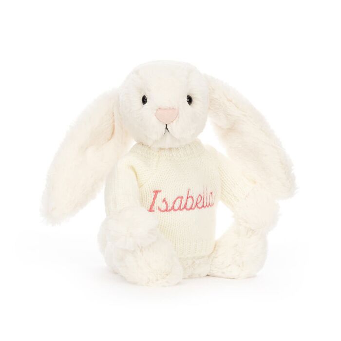 Bashful Cream Bunny with Personalised Cream Jumper