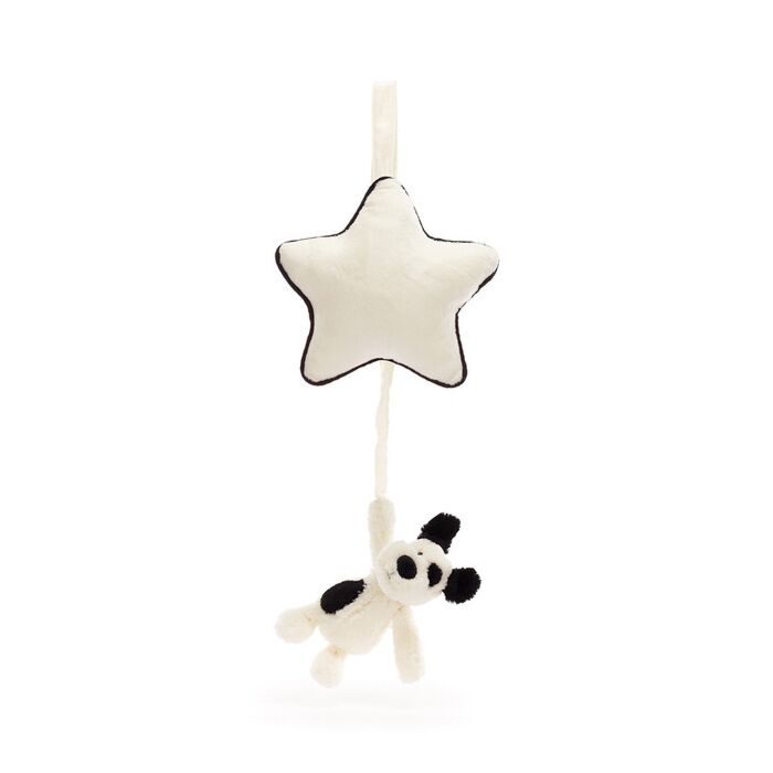 Bashful Black &  Cream Puppy Musical Pull
