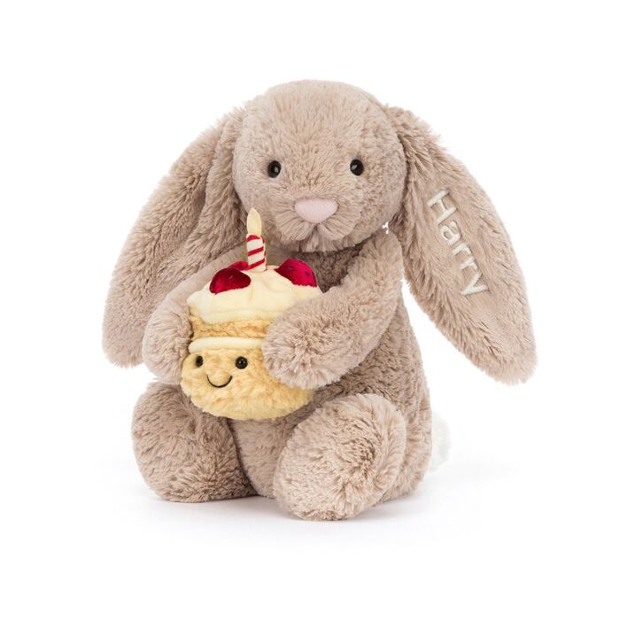 Personalised Bashful Beige Bunny 'Birthday'