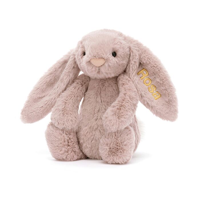 Personalised Bashful Luxe Bunny Rosa Medium