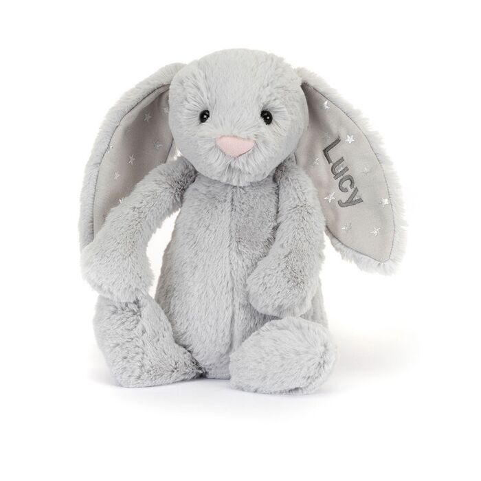 Personalised Bashful Shimmer Bunny Medium