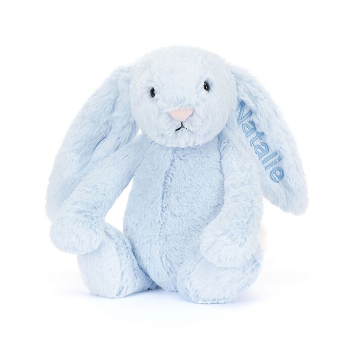 Personalised Bashful Blue Bunny Medium