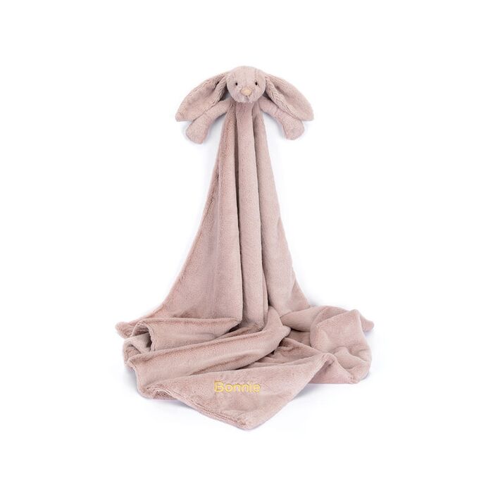Personalised Bashful Luxe Bunny Rosa Blankie