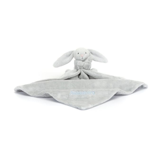 Personalised Bashful Silver Bunny Soother