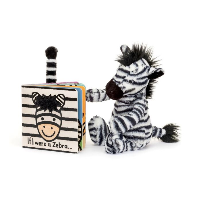 If I Were A Zebra Board Book and Bashful Zebra Medium