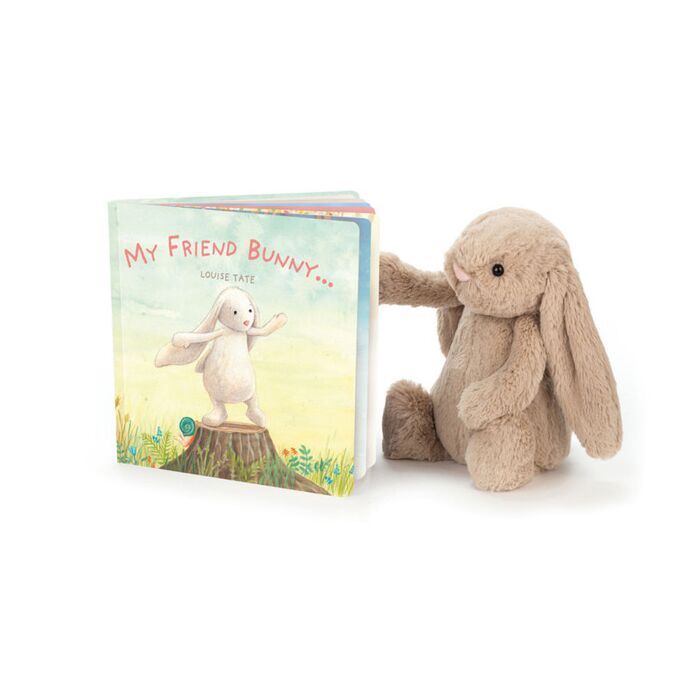 My Friend Bunny Book and Bashful Beige Bunny Medium