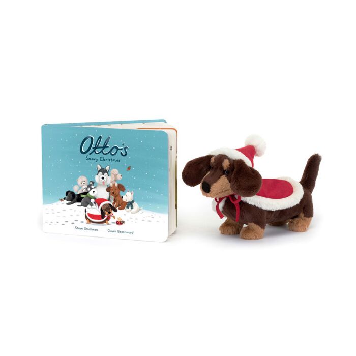 Otto's Snowy Christmas Book and Winter Warmer Otto Sausage Dog