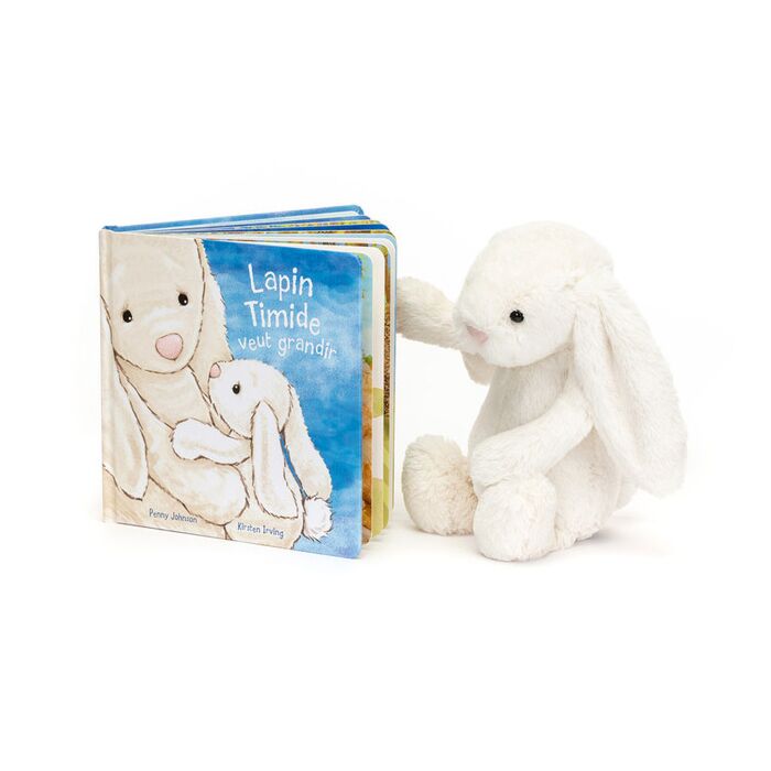Lapin Timide Veut Grandir Livre and Bashful Cream Bunny Medium