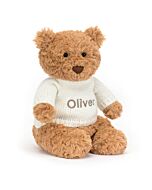 Bartholomew Bear with Personalised Cream Jumper