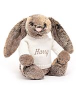 Bashful Cottontail Bunny with Personalised Cream Jumper