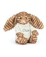 Bashful Luxe Bunny Juniper with Personalised Cream Jumper