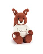 Bashful Squirrel with Personalised Cream Jumper