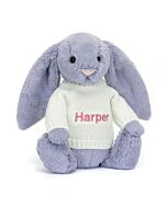 Bashful Viola Bunny with Personalised Cream Jumper
