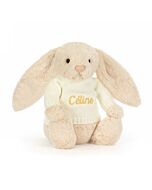Bashful Luxe Bunny Willow with Personalised Cream Jumper