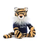 Bashful Tiger with Personalised Navy Jumper