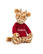 Bashful Giraffe with Personalised Red Jumper