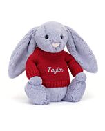 Bashful Viola Bunny with Personalised Red Jumper