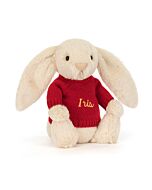 Bashful Luxe Bunny Willow with Personalised Red Jumper
