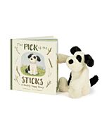 The Pick of the Sticks Book and Bashful Black &amp  Cream Puppy Medium