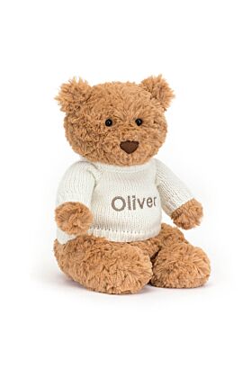 Bartholomew Bear with Personalised Cream Jumper