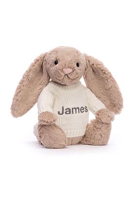 Bashful Beige Bunny with Personalised Cream Jumper