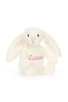 Bashful Cream Bunny with Personalised Cream Jumper