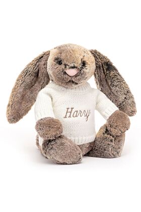 Bashful Cottontail Bunny with Personalised Cream Jumper