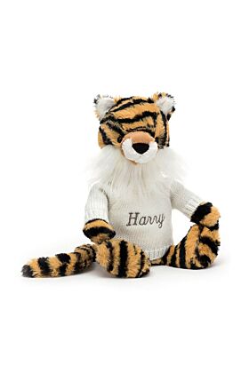 Bashful Tiger with Personalised Cream Jumper