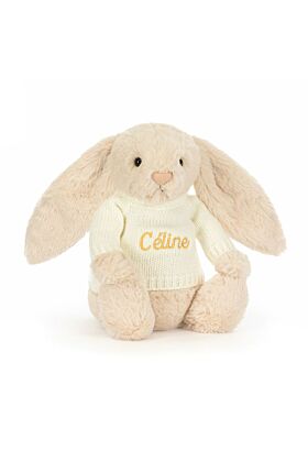 Bashful Luxe Bunny Willow with Personalised Cream Jumper