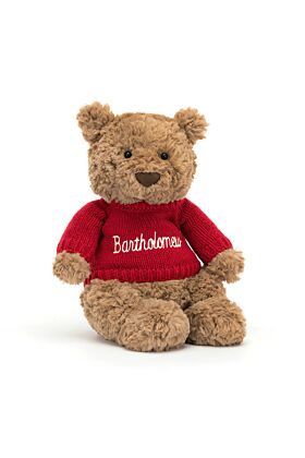 Bartholomew Bear with Personalised Red Jumper