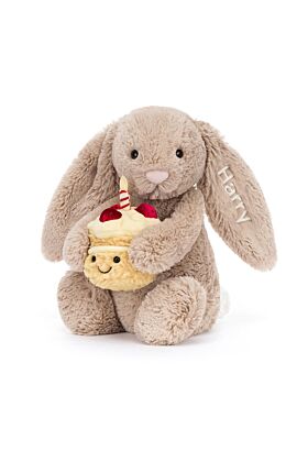 Personalised Bashful Beige Bunny 'Birthday'