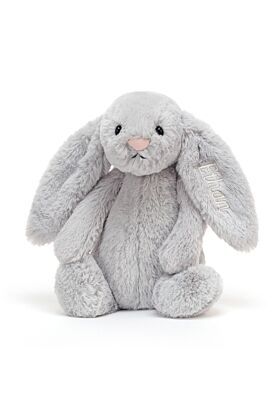 Personalised Bashful Silver Bunny Medium