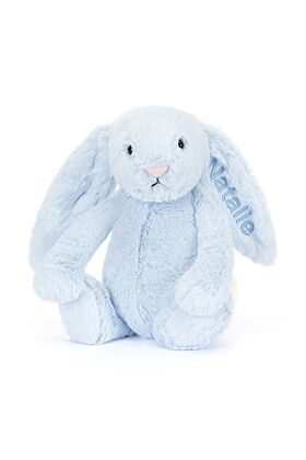 Personalised Bashful Blue Bunny Medium