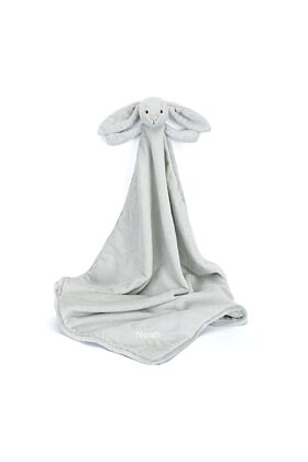 Personalised Bashful Silver Bunny Blankie