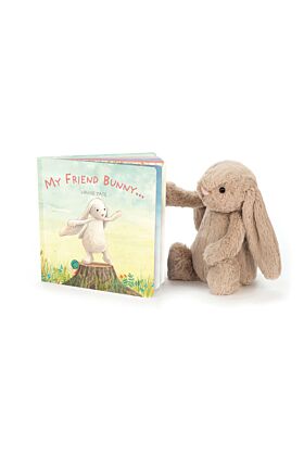My Friend Bunny Book and Bashful Beige Bunny Medium