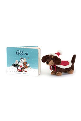 Otto's Snowy Christmas Book and Winter Warmer Otto Sausage Dog