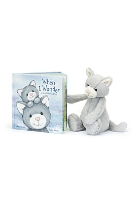When I Wonder Book and Bashful Grey Kitty Medium